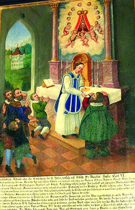 Painting of the Miracle of Seefeld, preserved in the Elsbethenkapelle ad Hopfgarten