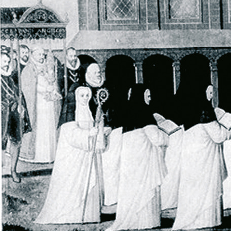 in procession