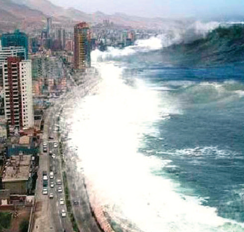 The island city of Tumaco on the Pacific coast of Colombia, threatened by a catastrophic earthquake and tsunami in 1906
