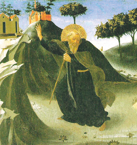 St. Moses, Monk of the Desert Section of the painting of Blessed Fra Angelico: St. Anthony Abbot in the desert