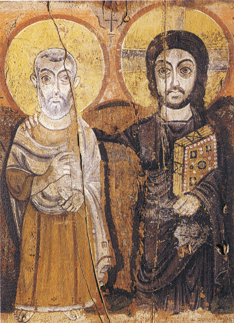Christ embraces the Abbot Mena (6th century)