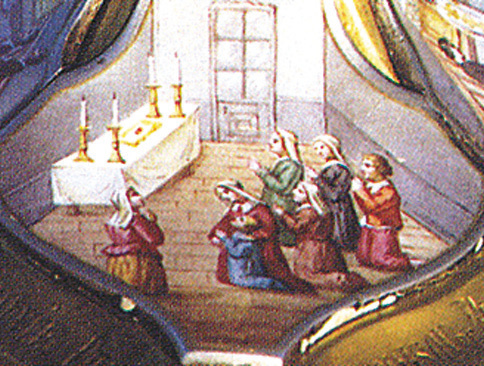 Historical artwork and preserved documentation of the Eucharistic Miracle of Blanot (1331)