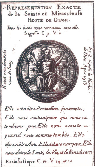 Old accurate reproduction of the Holy Host of the Miracle of Dijon