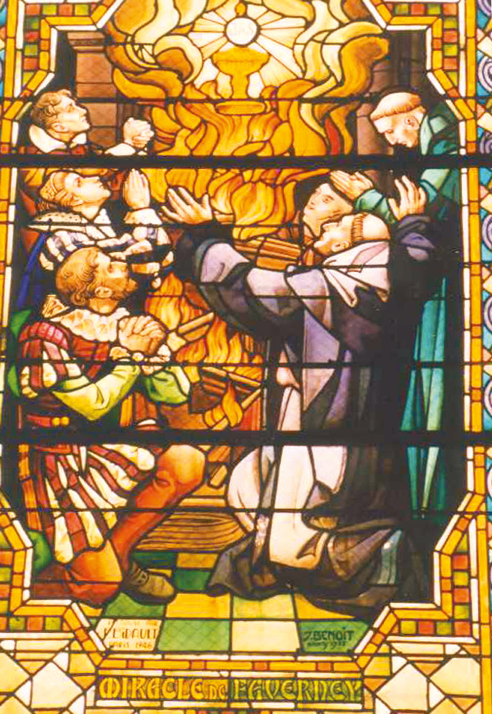 relic of the miraculous Host altar over the burned one, and celebrated Holy