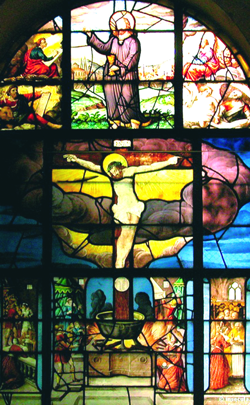 Window of the Church of St. Etienne representing the miracle des Billetes