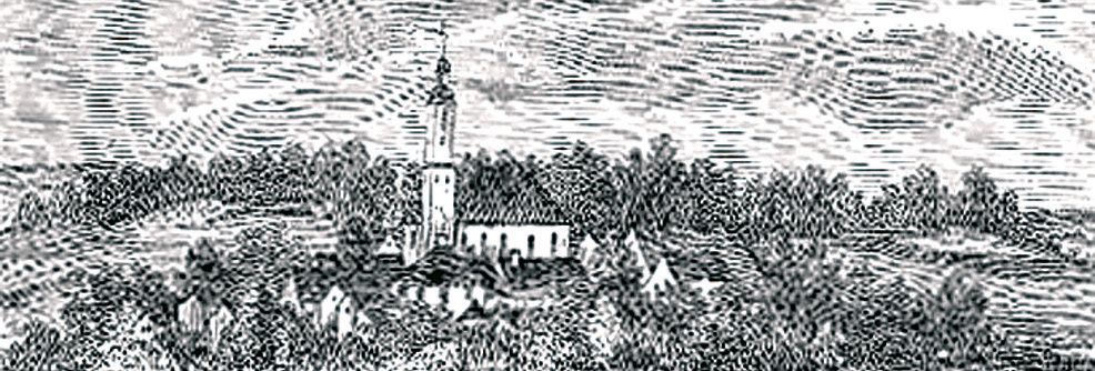 Ancient representation of the Church of San Salvatore in Bettbrunn