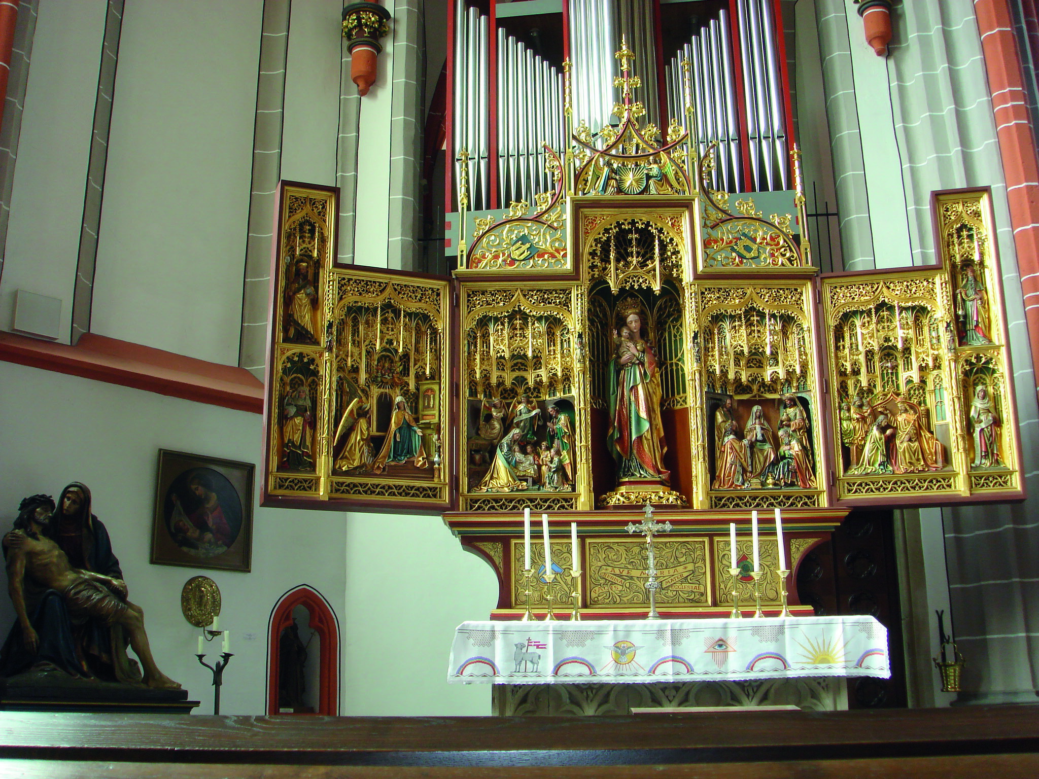 Pilgrims venerating the Miraculous Cross inside Kranenburg parish church