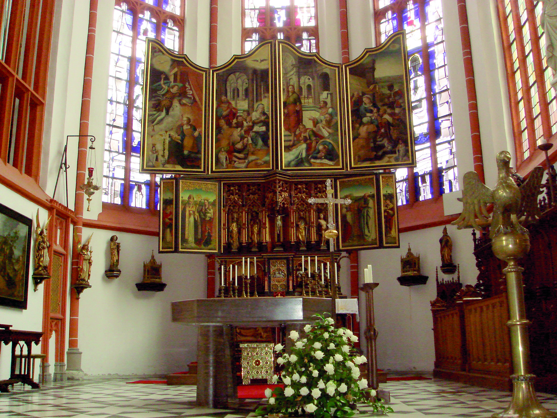 Interior nave and Gothic vaults of Saints Peter and Paul in Kranenburg