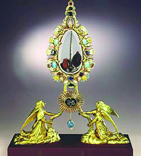 Relic of a Holy Nail from the Cross of Christ preserved in the Hofburg Treasury in Vienna
