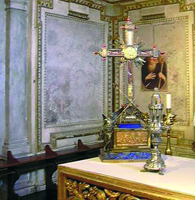 Relic of a fragment of the True Cross preserved in the Basilica of the Holy Cross in Jerusalem, Rome