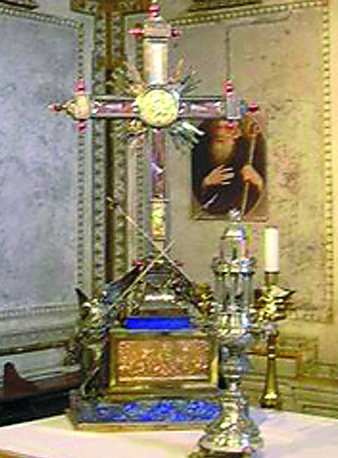 Abbot Wilichon receiving the sacred relic from Duchess Judith on 4 March 1094