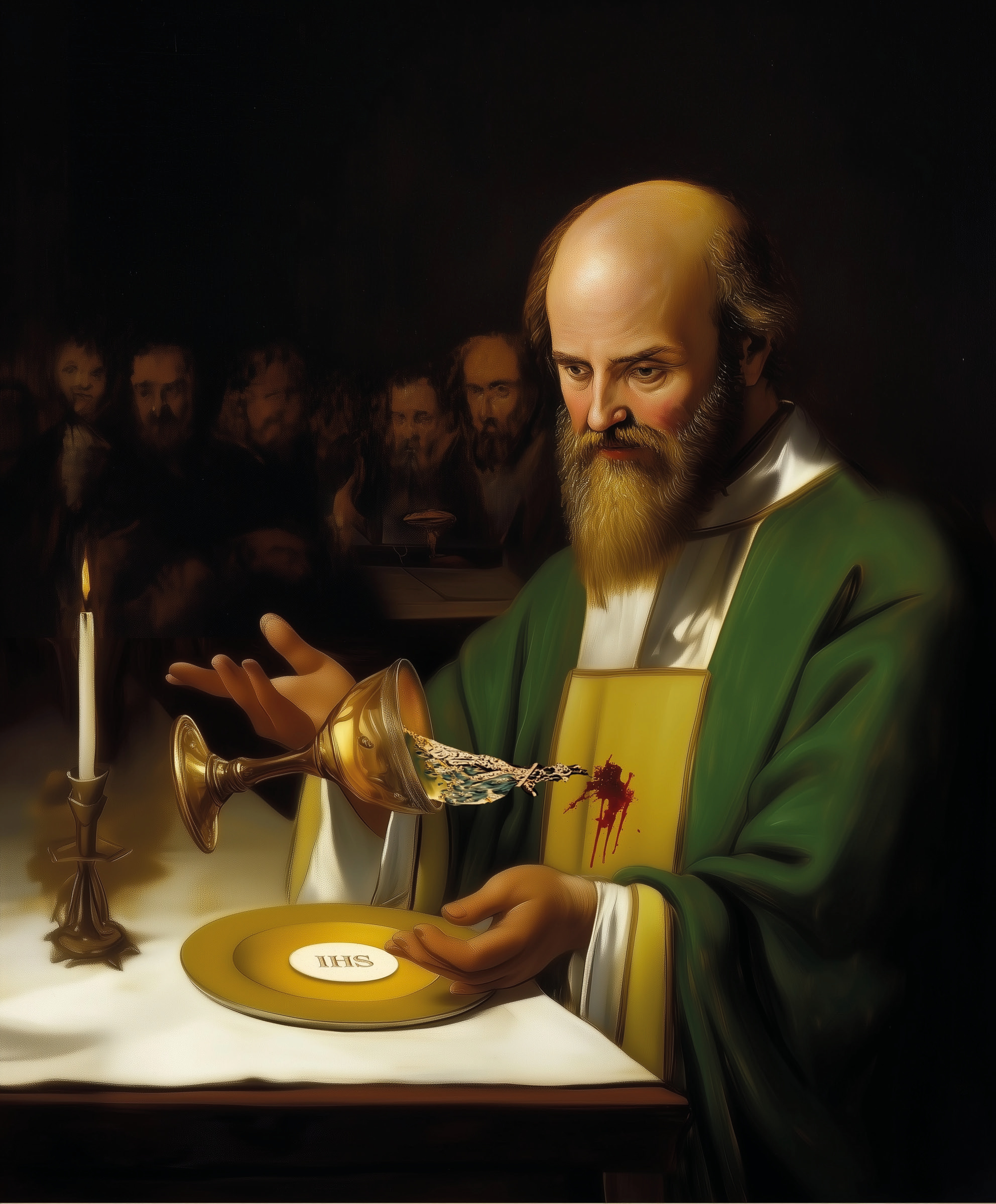 Gilded reliquary and sacred relic preserved from the Eucharistic Miracle of Alkmaar (1429)