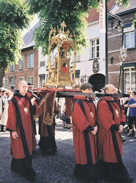 The Eucharistic miracle took place at St. Peter's Church in Boxtel The relic being carried in procession