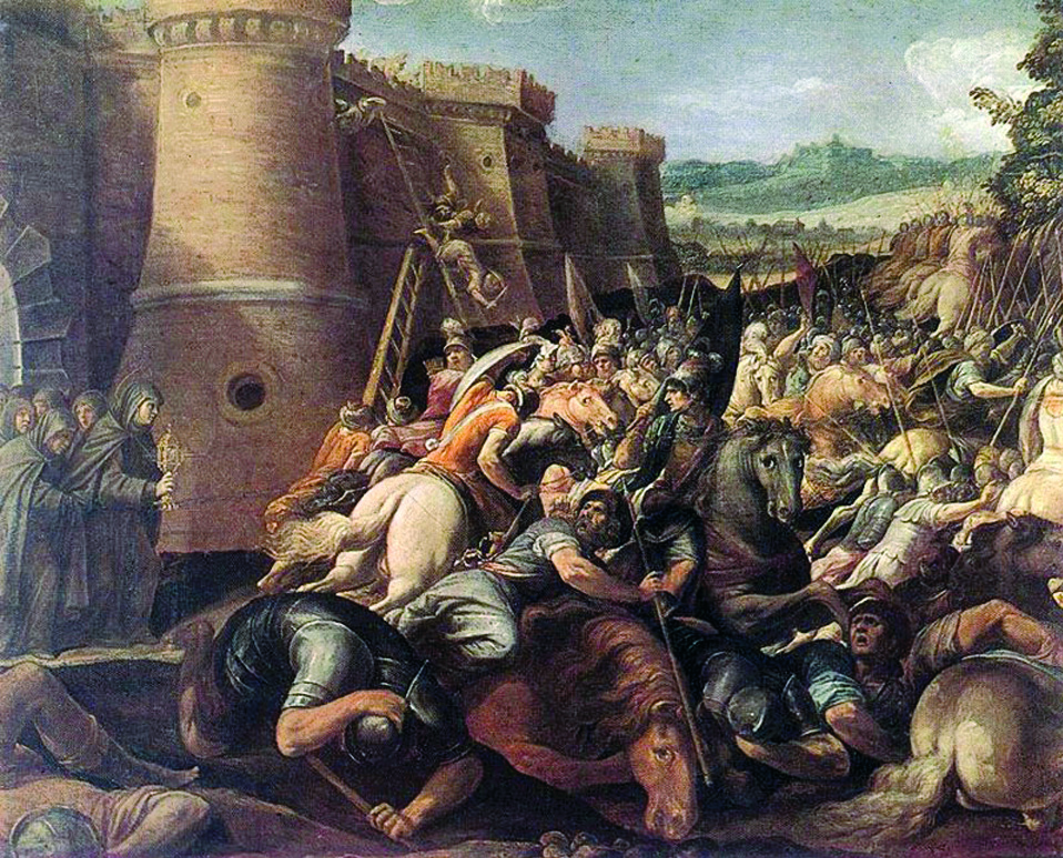 Saint Clare and the Assault on Assisi, Giuseppe Cesari (1568-1640). Hermitage Museum, St. Petersburg