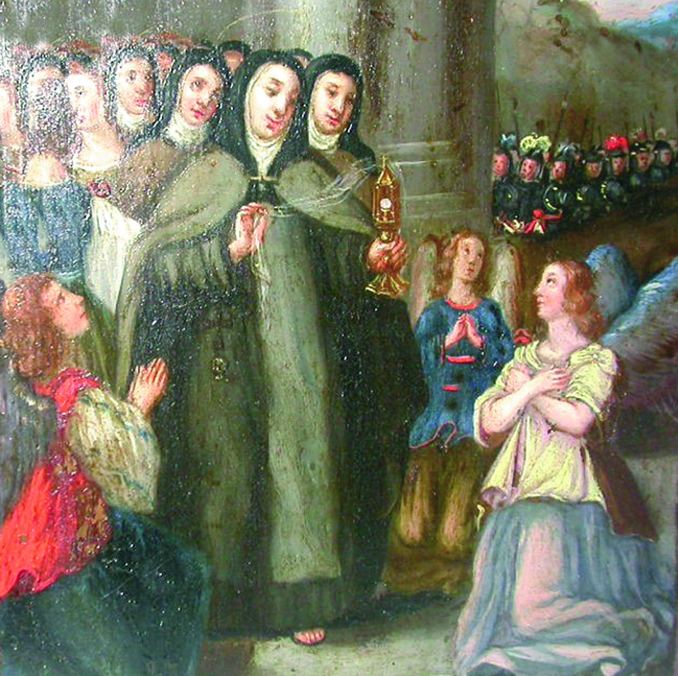 Ancient depiction of the Miracle of Saint Clare