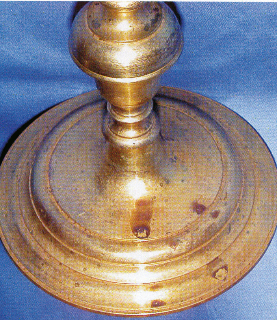 Detail of the base of the chalice of the miracle of Opera Pia Milliavacca