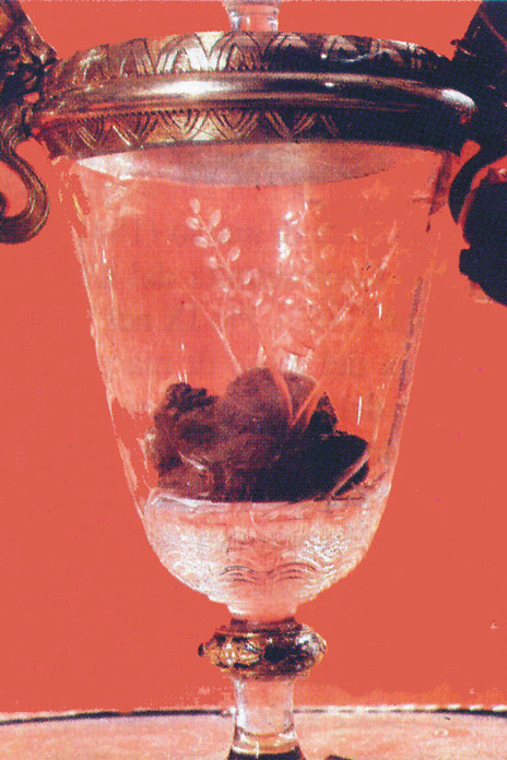 Relic of the wine transformed into authentic human Blood (Group AB)