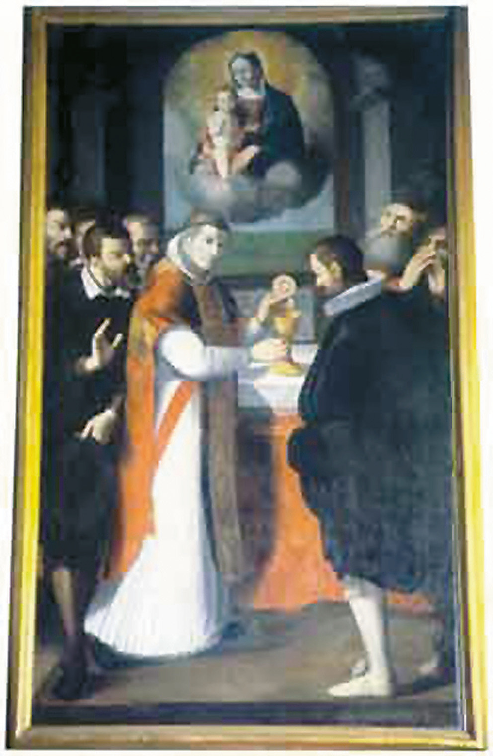 An antique painting depicting the Miracle