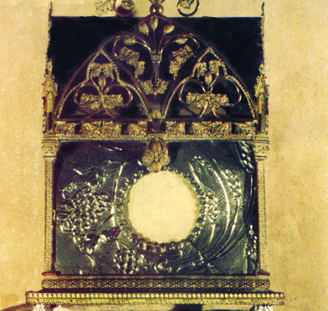 Panoramic view of Mogoro Decorative case containing the stone of the miracle, Parish of Saint Bernard