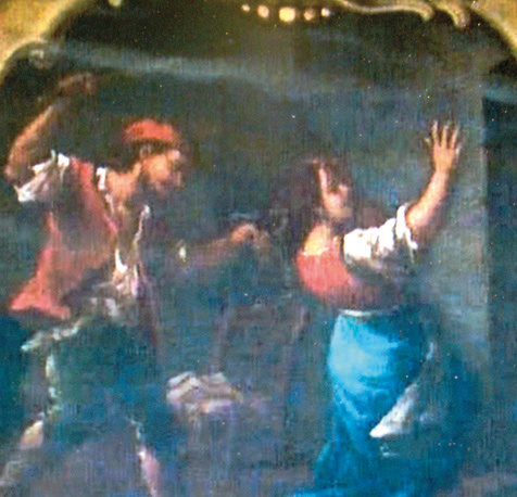 Frescoes in the church that illustrate the miracle