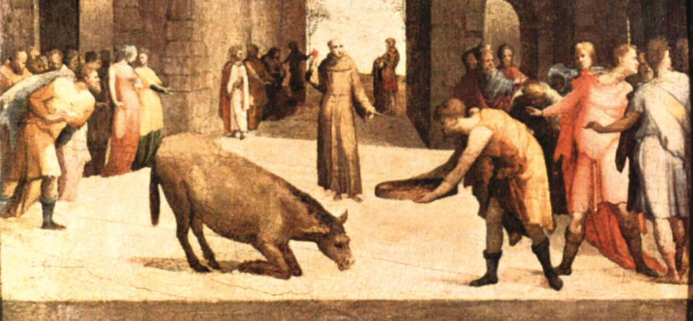 Domenico Beccafumi, Saint Anthony and the Miracle of the Mule (1537) Louvre, Paris