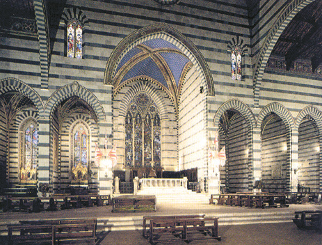 Interior of St. Francis Church in Siena