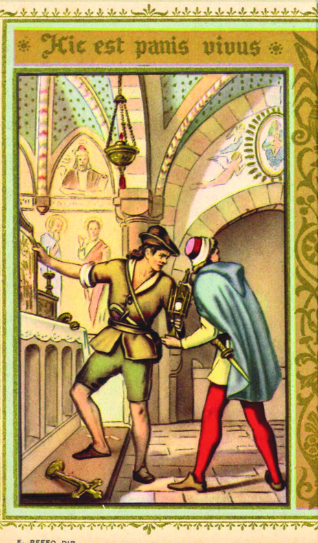 Interior of the Corpus Domini's Basilica Representations of the miracle of Turin