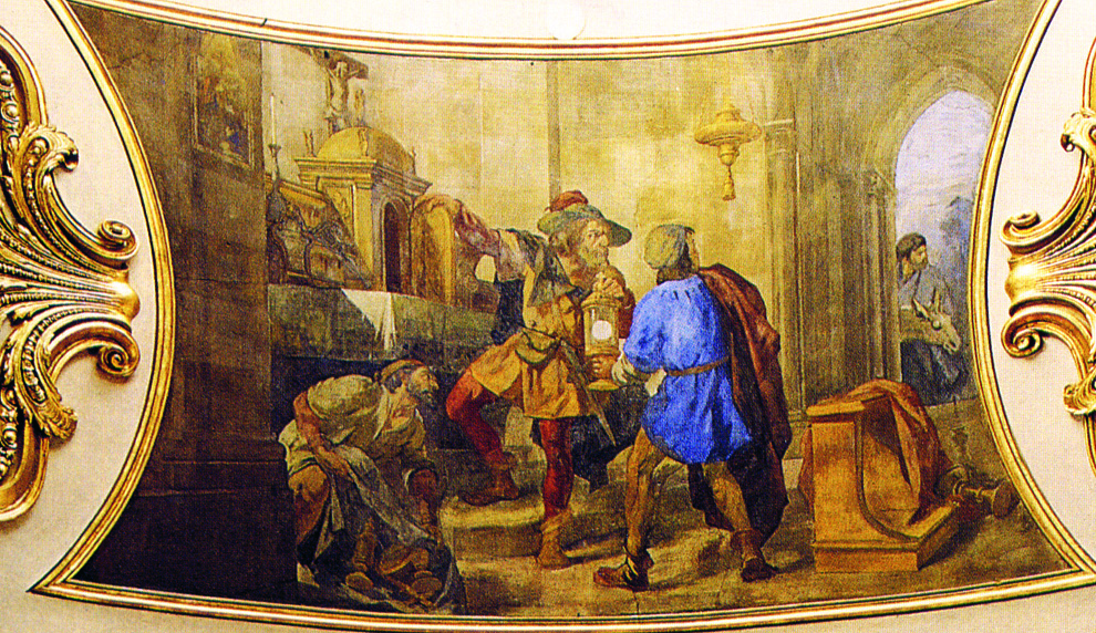 Commemorative marble plaque in Piazza Corpus Domini recording the miracle of 6 June 1453