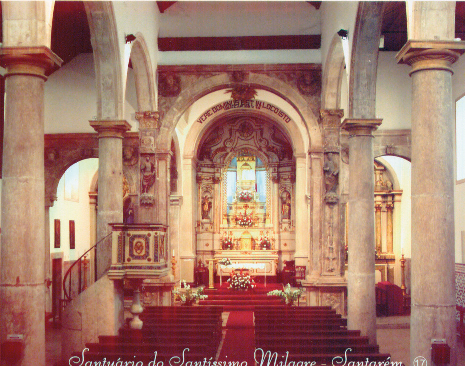in Santarém. Interior of the Shrine of the Most Holy Miracle, Santarém