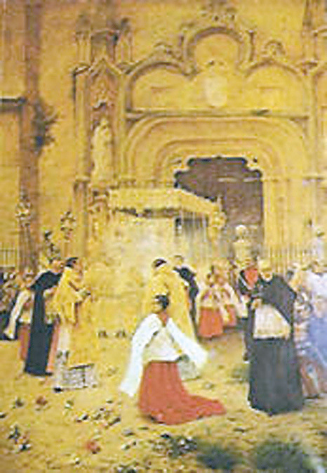 Painting depicting a Solemn Procession in honor of the