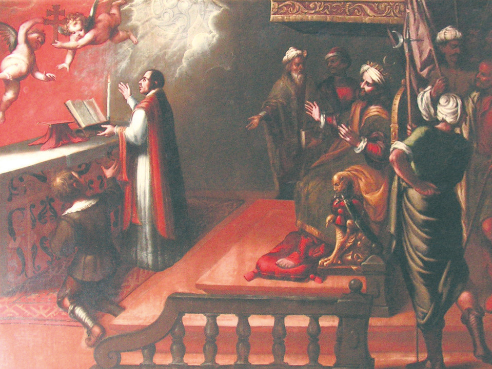 Ancient painting in the interior of the Church depicting the miracle