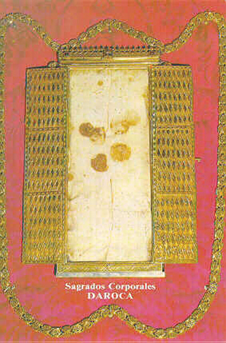 Relic of one of the two blood-stained corporals preserved in the Collegiate Church of Daroca