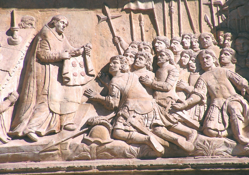 Embossed silver altarpiece depicting 'Los Santíssimos Corporales de la Ciudad de Daroca'