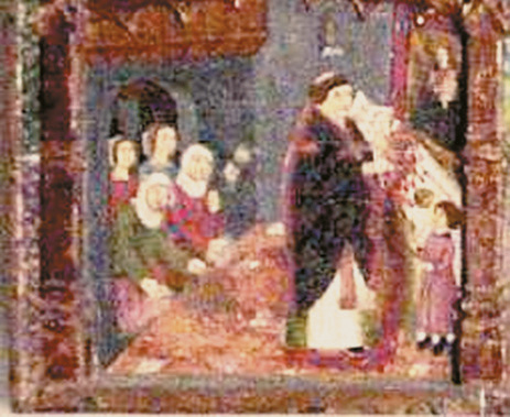 Inside the sanctuary Detail of one of the paintings