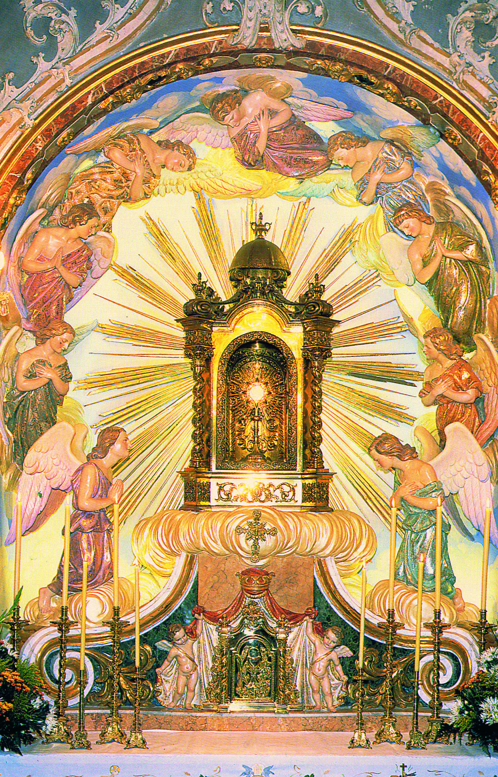 Chapel constructed on the site Interior of St. James where the Hosts were found Church